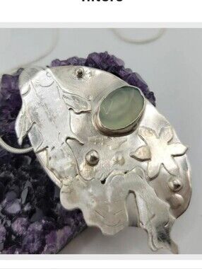 KOI FISH PERIDOT PENDANT HANDMADE WITH STERLING SILVER RECYCLED METAL W/SS CHAIN